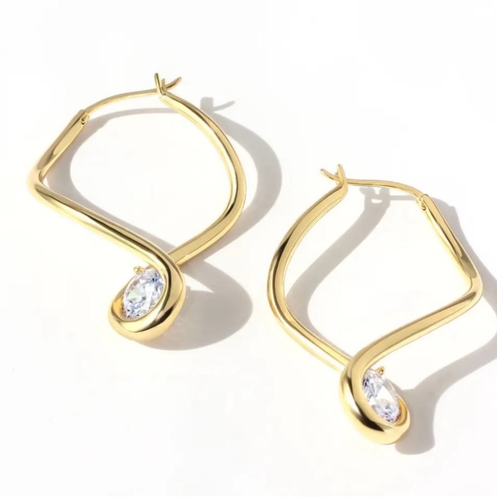 18k Gold Plated over Sterling SilverTwisted Hoop Earrings by Jackie Mack